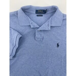 Polo Ralph Lauren Men's Blue Custom Slim Fit Short Sleeve Polo Shirt Size Large
